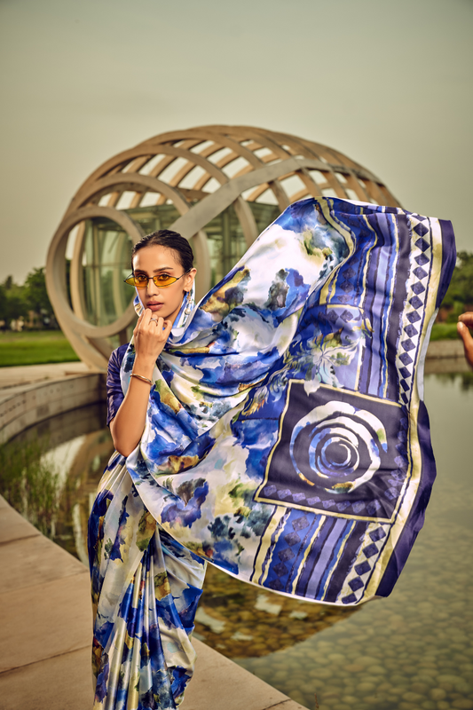 Vibrant Elegance in Digitally Printed Designer Sarees