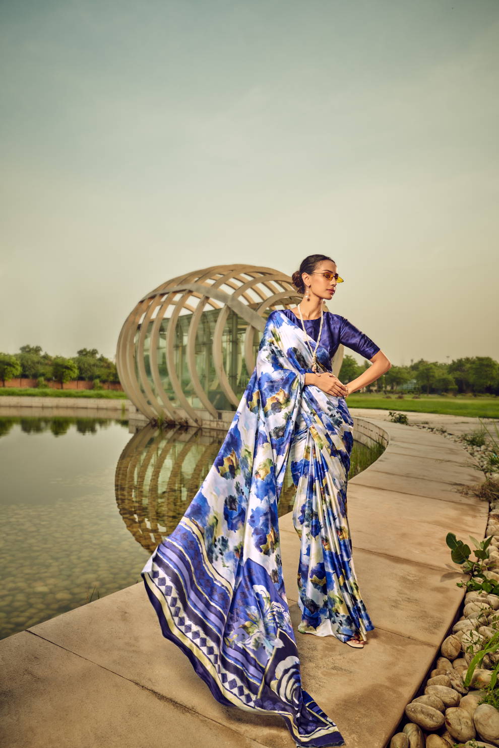 Vibrant Elegance in Digitally Printed Designer Sarees