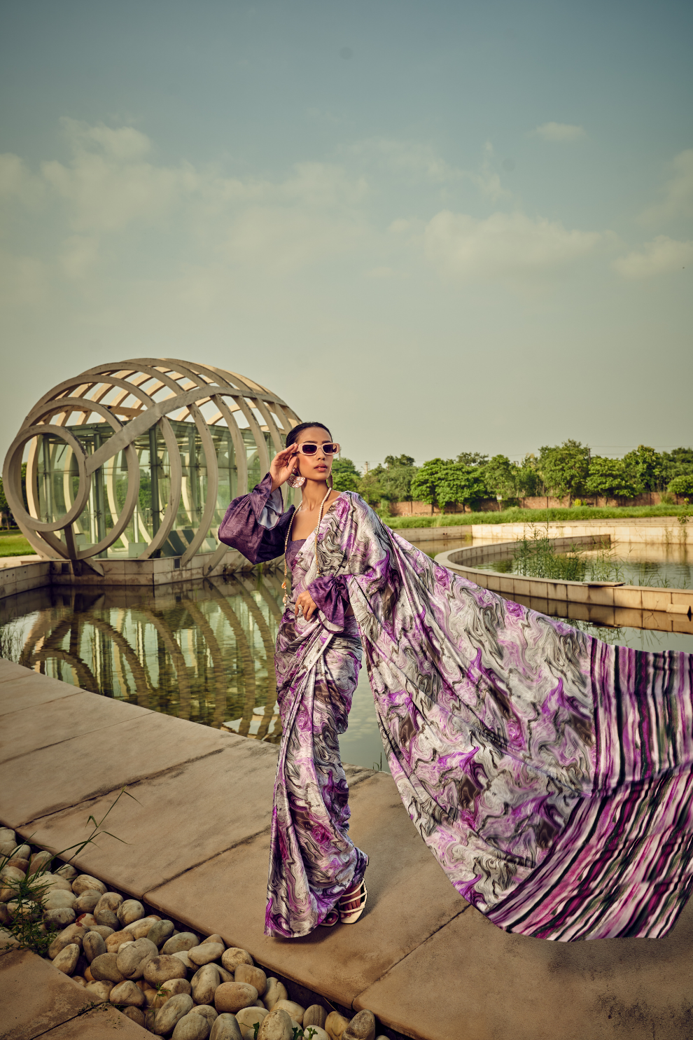 Vibrant Elegance in Digitally Printed Designer Sarees