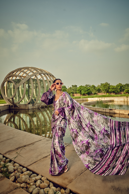 Vibrant Elegance in Digitally Printed Designer Sarees