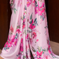Digital Printed Satin Creep Saree with Smooth Silken Drape