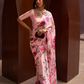 Digital Printed Satin Creep Saree with Smooth Silken Drape