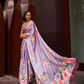Digital Printed Satin Creep Saree with Smooth Silken Drape