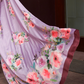Digital Printed Satin Creep Saree with Smooth Silken Drape