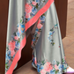 Digital Printed Satin Creep Saree with Smooth Silken Drape
