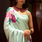 Digital Printed Satin Creep Saree with Smooth Silken Drape