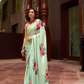 Digital Printed Satin Creep Saree with Smooth Silken Drape