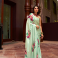 Digital Printed Satin Creep Saree with Smooth Silken Drape