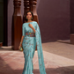 Digital Printed Satin Creep Saree with Smooth Silken Drape