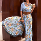 Digital Printed Satin Creep Saree with Smooth Silken Drape