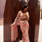 Digital Printed Satin Creep Saree with Smooth Silken Drape