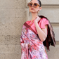 Digital Print Satin Crepe Saree with Soft Glossy Drape