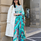 Digital Print Satin Crepe Saree with Soft Glossy Drape