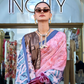 Digital Print Satin Crepe Saree with Soft Glossy Drape