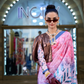 Digital Print Satin Crepe Saree with Soft Glossy Drape