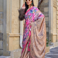 Digital Print Satin Crepe Saree with Soft Glossy Drape