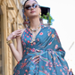 Digital Print Satin Crepe Saree with Soft Glossy Drape