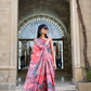 Digital Print Satin Crepe Saree with Soft Glossy Drape