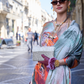 Digital Print Satin Crepe Saree with Soft Glossy Drape