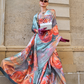 Digital Print Satin Crepe Saree with Soft Glossy Drape
