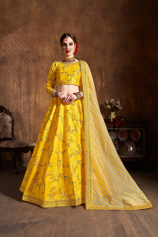 Elegant Dori, Badla & Sequins Embroidered Lehenga Set