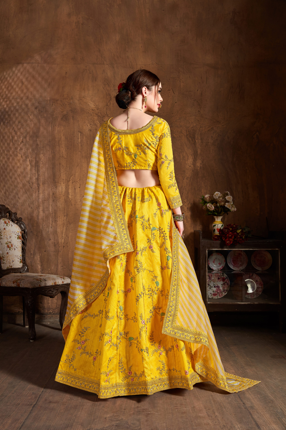 Elegant Dori, Badla & Sequins Embroidered Lehenga Set