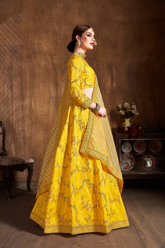 Elegant Dori, Badla & Sequins Embroidered Lehenga Set