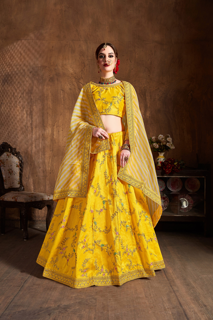 Elegant Dori, Badla & Sequins Embroidered Lehenga Set