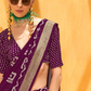 Daani Georgette Saree with Foil Print and Aqua Finish