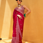 Daani Georgette Saree with Foil Print and Aqua Finish
