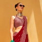 Daani Georgette Saree with Foil Print and Aqua Finish