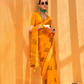 Daani Georgette Saree with Foil Print and Aqua Finish