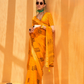Daani Georgette Saree with Foil Print and Aqua Finish