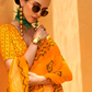 Daani Georgette Saree with Foil Print and Aqua Finish