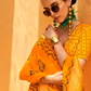 Daani Georgette Saree with Foil Print and Aqua Finish