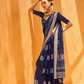 Daani Georgette Saree with Foil Print and Aqua Finish
