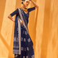 Daani Georgette Saree with Foil Print and Aqua Finish