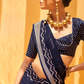 Daani Georgette Saree with Foil Print and Aqua Finish