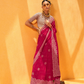 Daani Georgette Saree with Foil Print and Aqua Finish