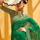 Daani Georgette Saree with Foil Print and Aqua Finish