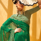 Daani Georgette Saree with Foil Print and Aqua Finish