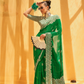 Daani Georgette Saree with Foil Print and Aqua Finish