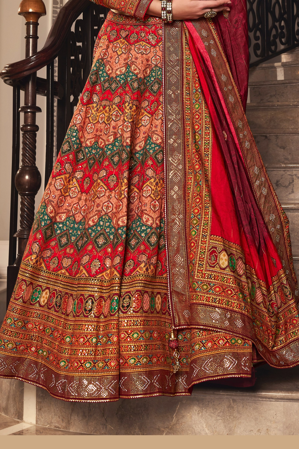 Reverie Banarasi Silk Lehenga with Exquisite Embroidery - LaVante Fashion