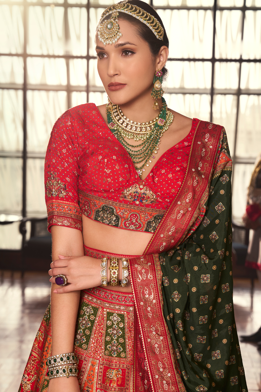 Reverie Banarasi Silk Lehenga with Exquisite Embroidery - LaVante Fashion