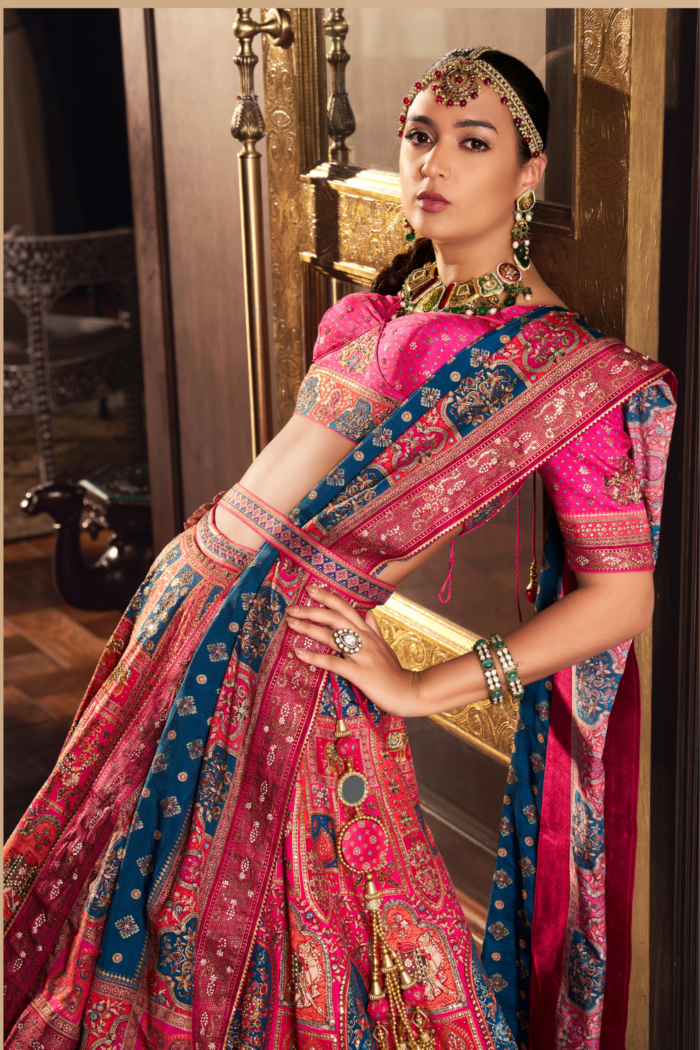 Reverie Banarasi Silk Lehenga with Exquisite Embroidery - LaVante Fashion