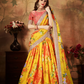 Breath-taking Floral Printed Organza Lehenga for Bridal Wear