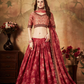 Breath-taking Floral Printed Organza Lehenga for Bridal Wear