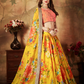 Breath-taking Floral Printed Organza Lehenga for Bridal Wear