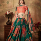 Breath-taking Floral Printed Organza Lehenga for Bridal Wear