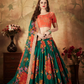Breath-taking Floral Printed Organza Lehenga for Bridal Wear